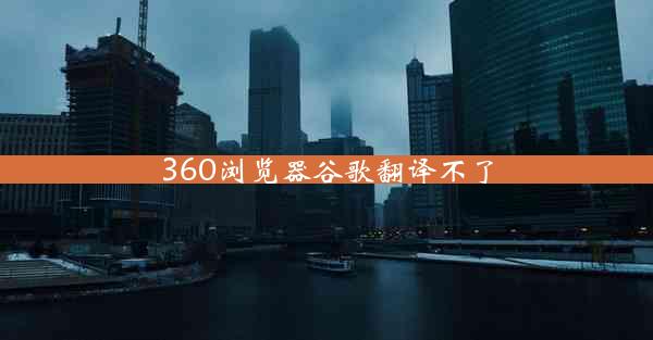 360浏览器谷歌翻译不了