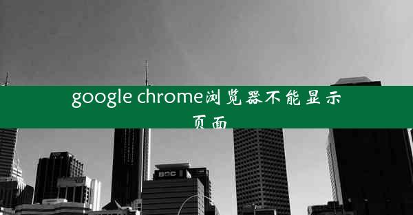 google chrome浏览器不能显示页面