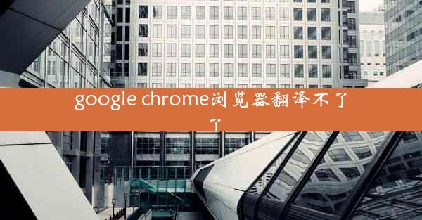 google chrome浏览器翻译不了了