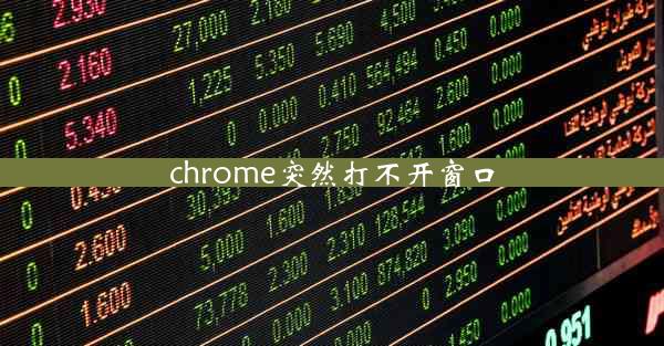 chrome突然打不开窗口