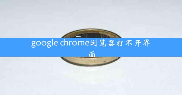 google chrome浏览器打不开界面