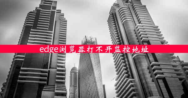 edge浏览器打不开监控地址