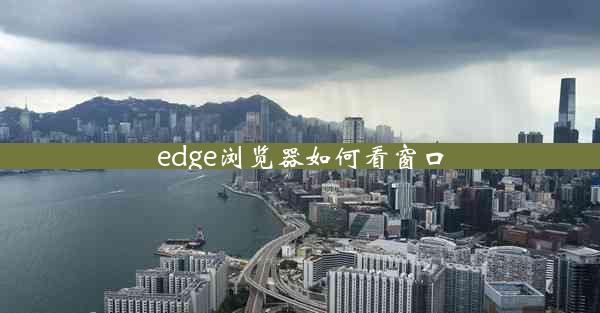 edge浏览器如何看窗口