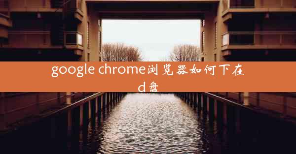 google chrome浏览器如何下在d盘